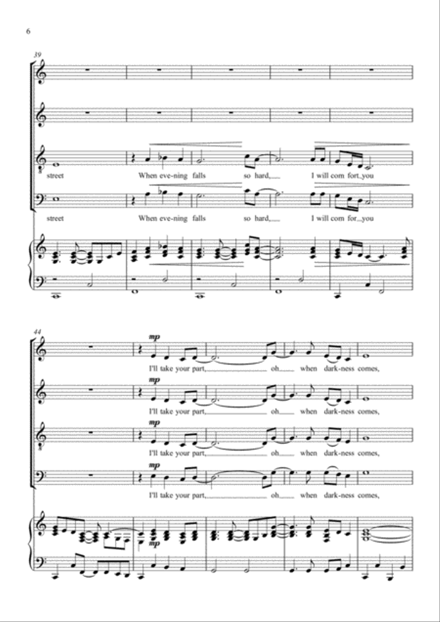 Bridge Over Troubled Water 4-Part scores gallery preview page 6