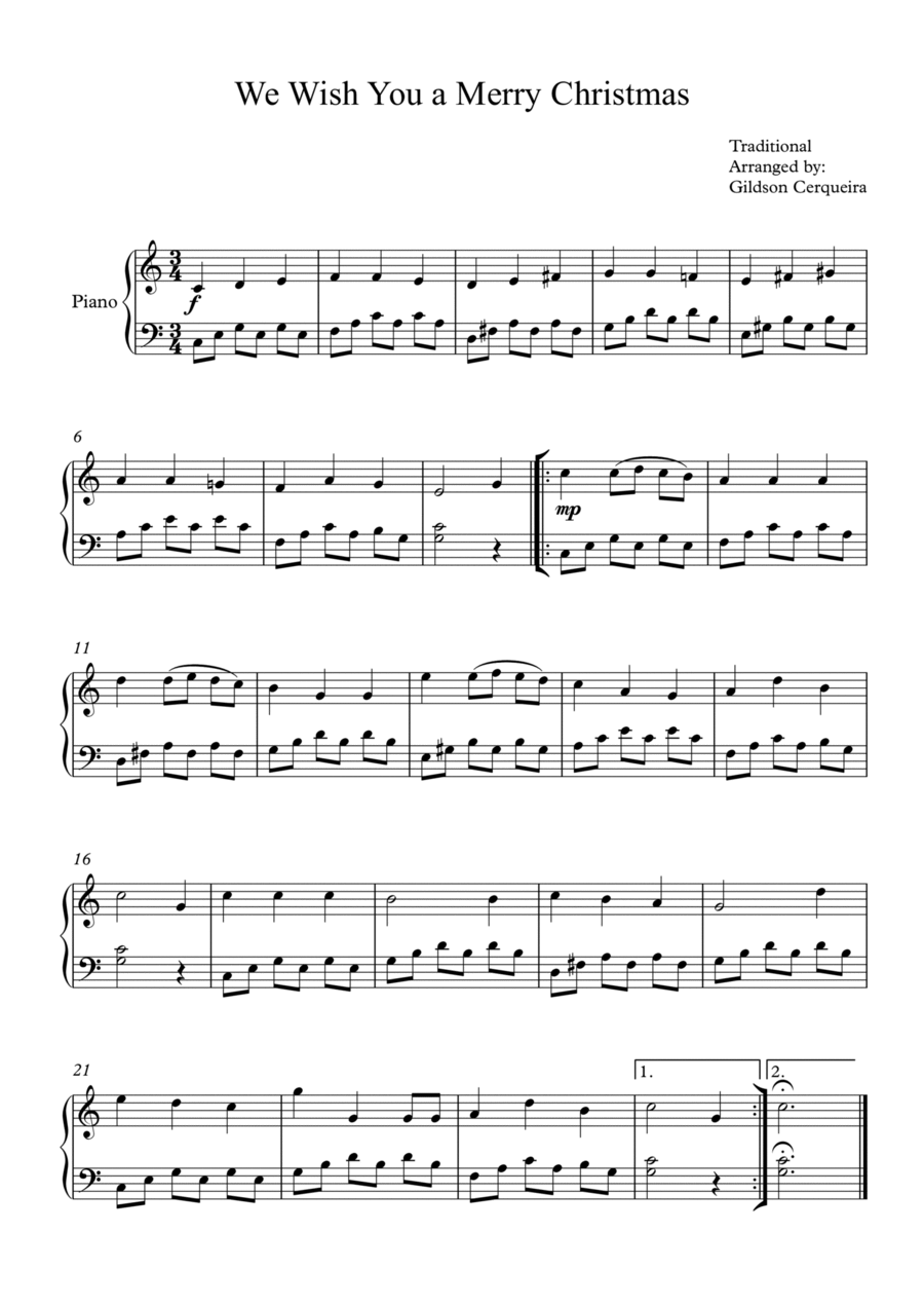 We Wish You a Merry Christmas Chamber Music scores gallery preview page 1