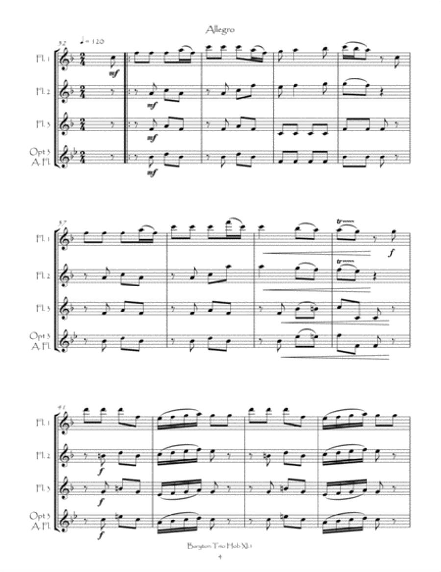 Baryton Trio, Hob XI:1 for Flute Trio Flute Trio scores gallery preview page 6