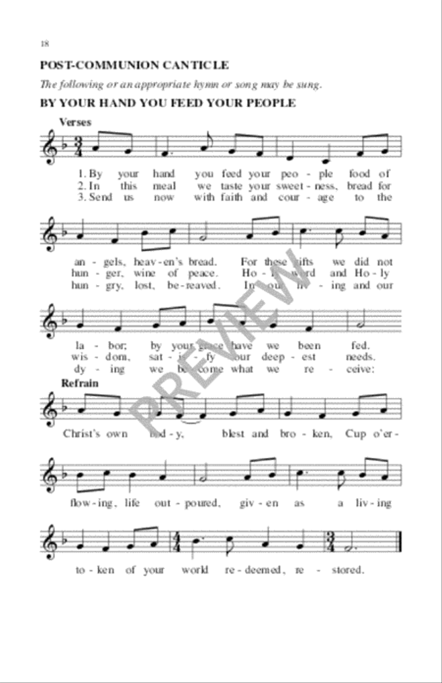 Tree of Life Setting, Holy Communion - Assembly edition Unison Choir scores gallery preview page 19