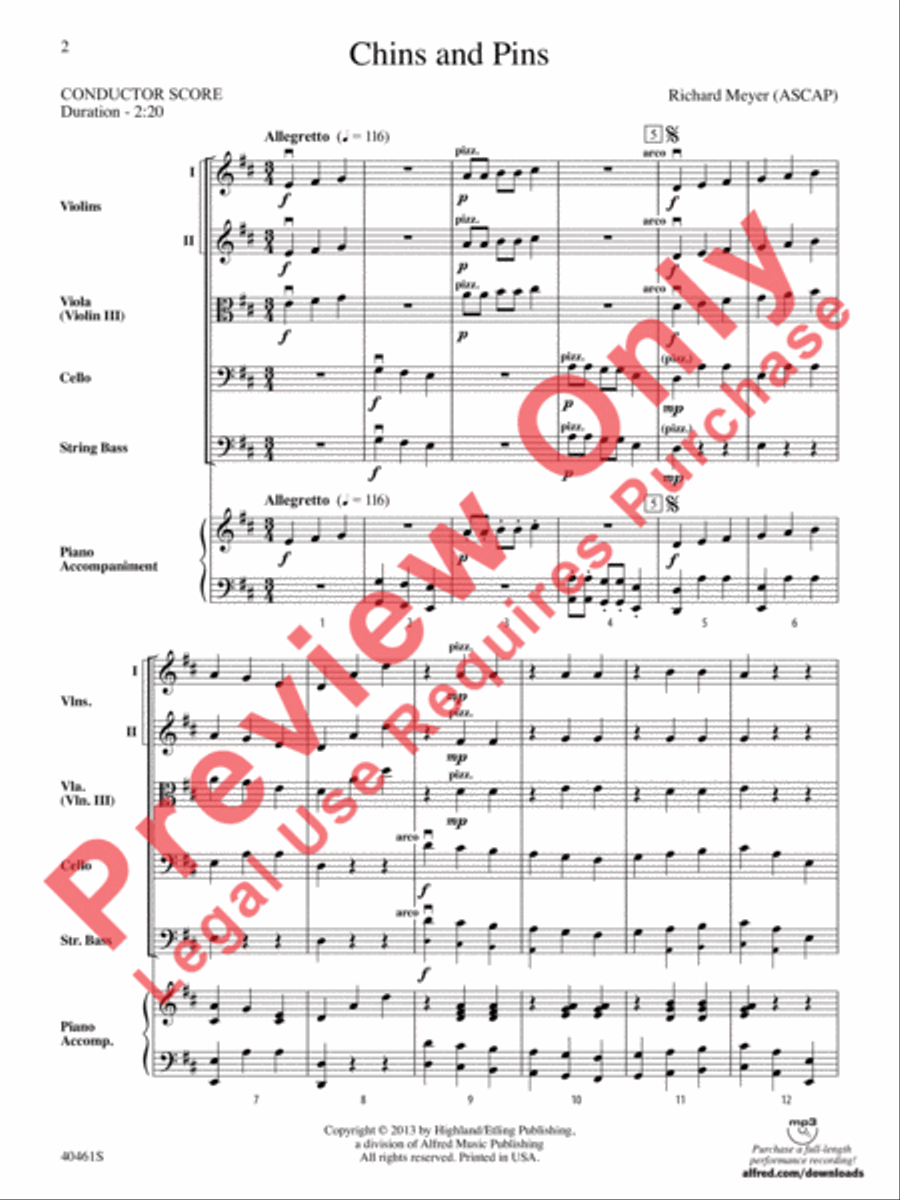 Chins and Pins Chins and Pins String Orchestra scores gallery preview page 3
