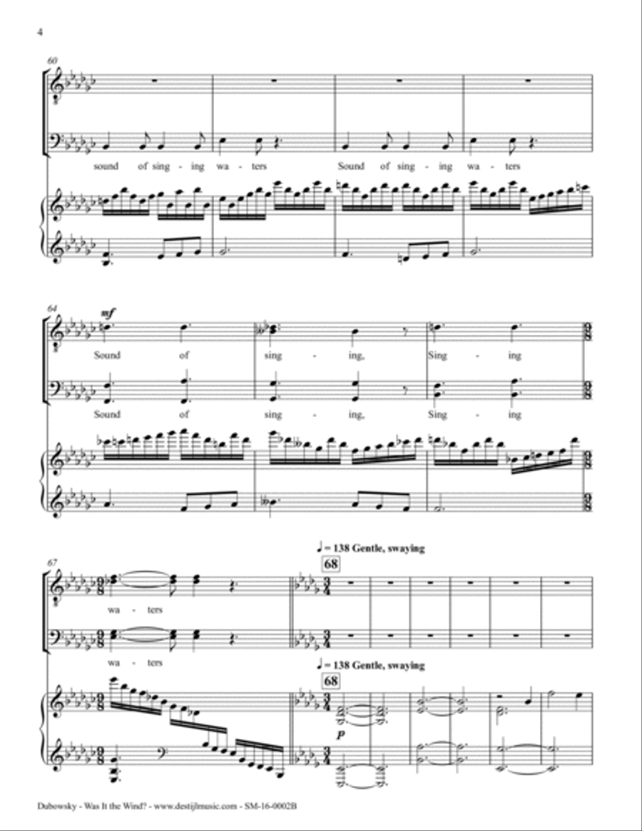 Was It The Wind? (SATB+Piano) 4-Part scores gallery preview page 5