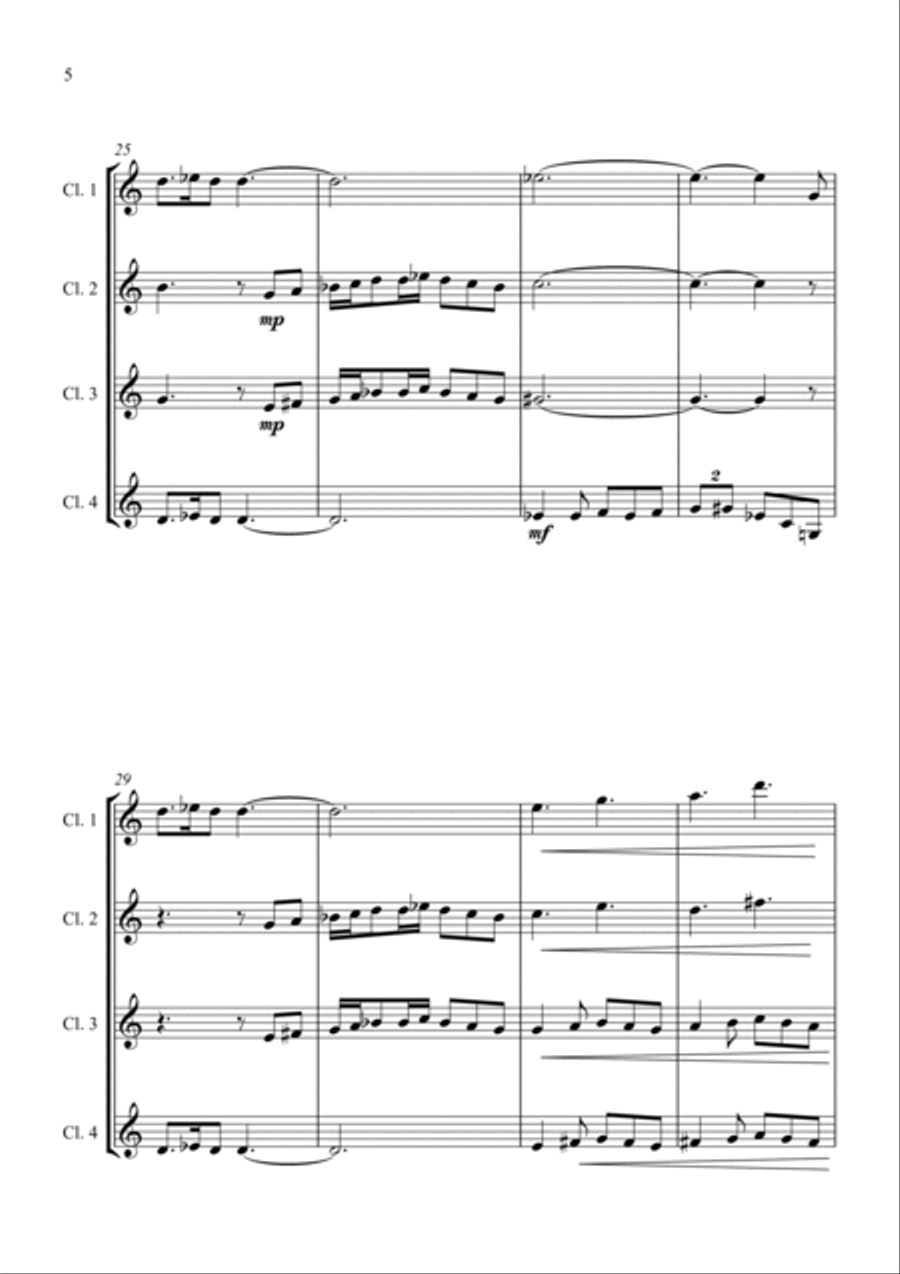 Celtic Lament - for Clarinet Quartet Clarinet Quartet scores gallery preview page 6