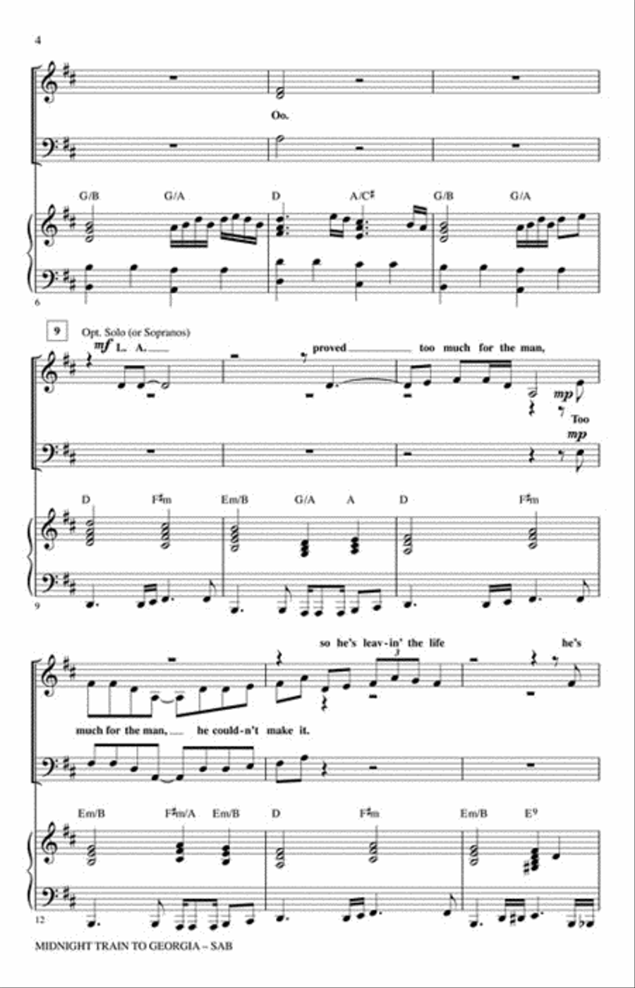 Midnight Train to Georgia 3-Part scores gallery preview page 3