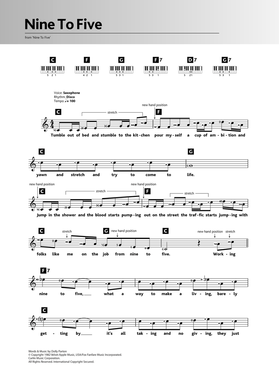 Nine To Five Piano scores gallery preview page 1