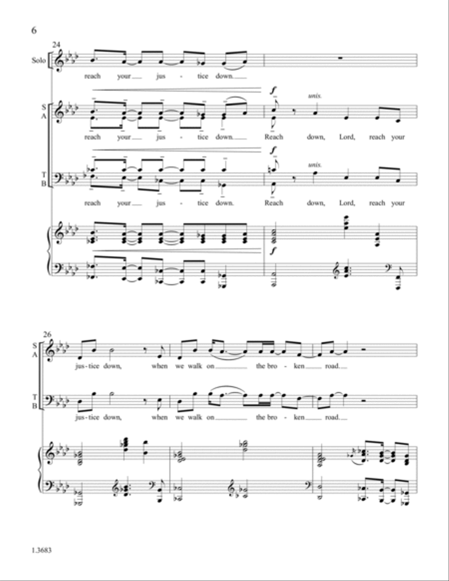 Reach Down, Lord 4-Part scores gallery preview page 6