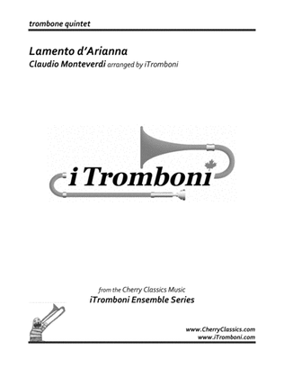 Book cover for Lamento d'Arianna for Trombone Quintet