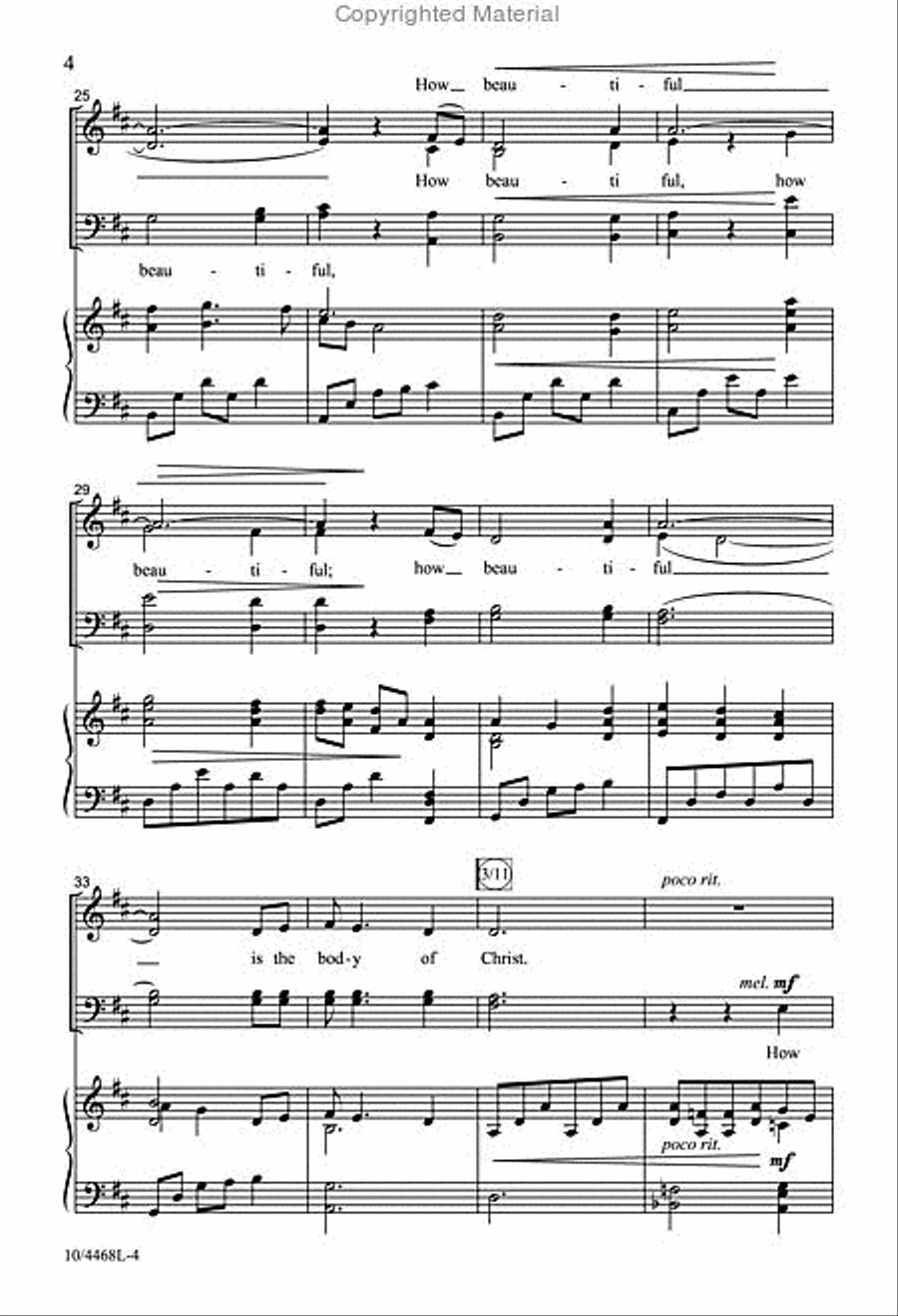 How Beautiful How Beautiful 4-Part scores gallery preview page 4