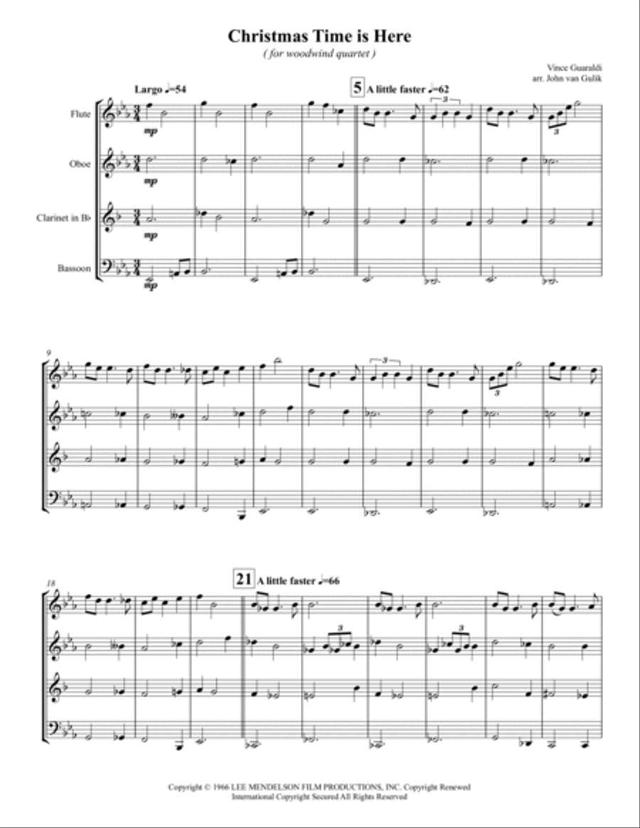 Christmas Time Is Here Christmas Time Is Here Woodwind Quartet scores gallery preview page 2