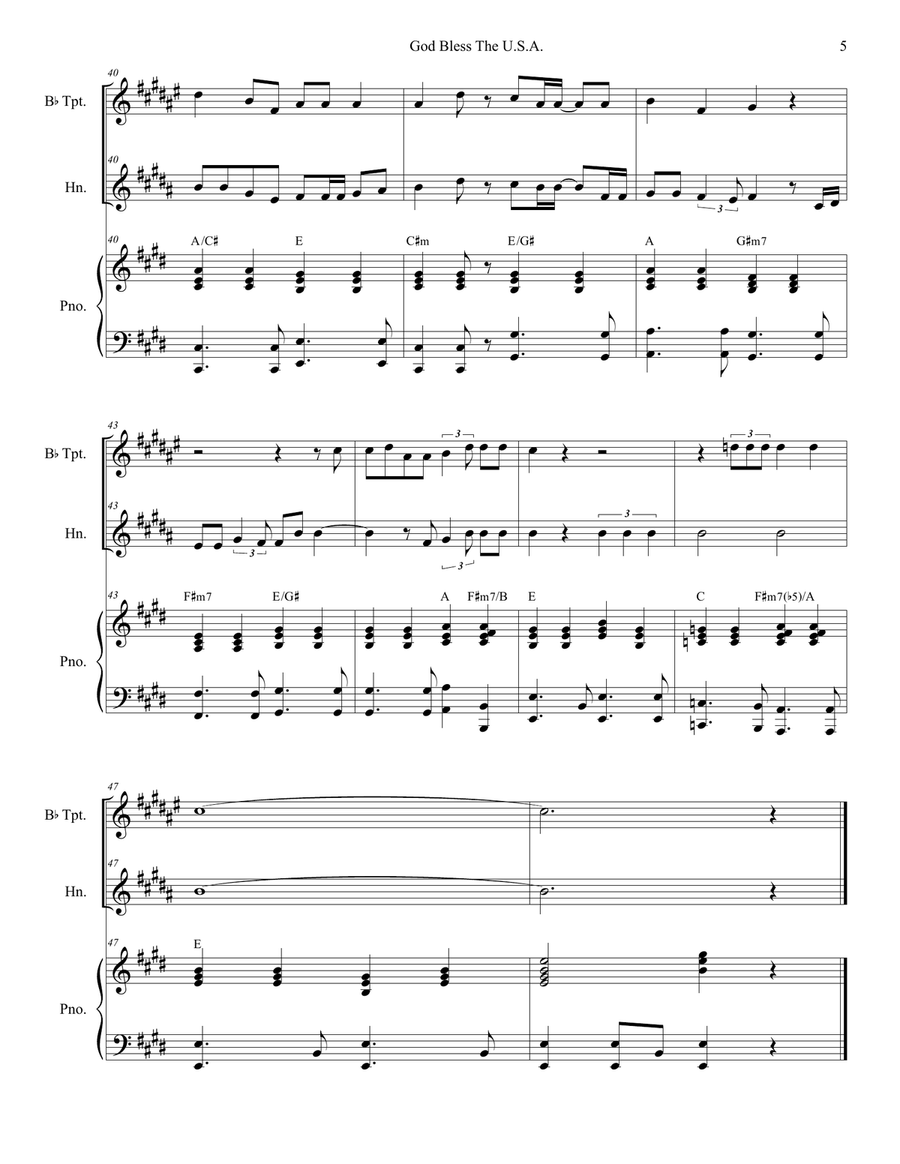 God Bless The U.S.A. God Bless The U.S.A. Brass Duet scores gallery preview page 5