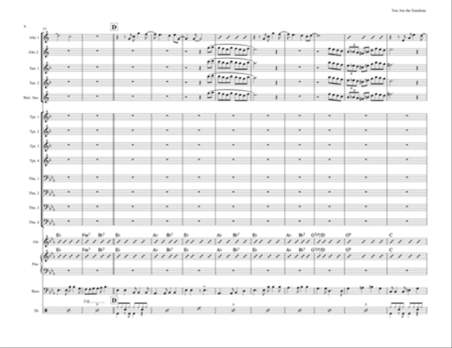You Are The Sunshine Of My Life Jazz Ensemble scores gallery preview page 6