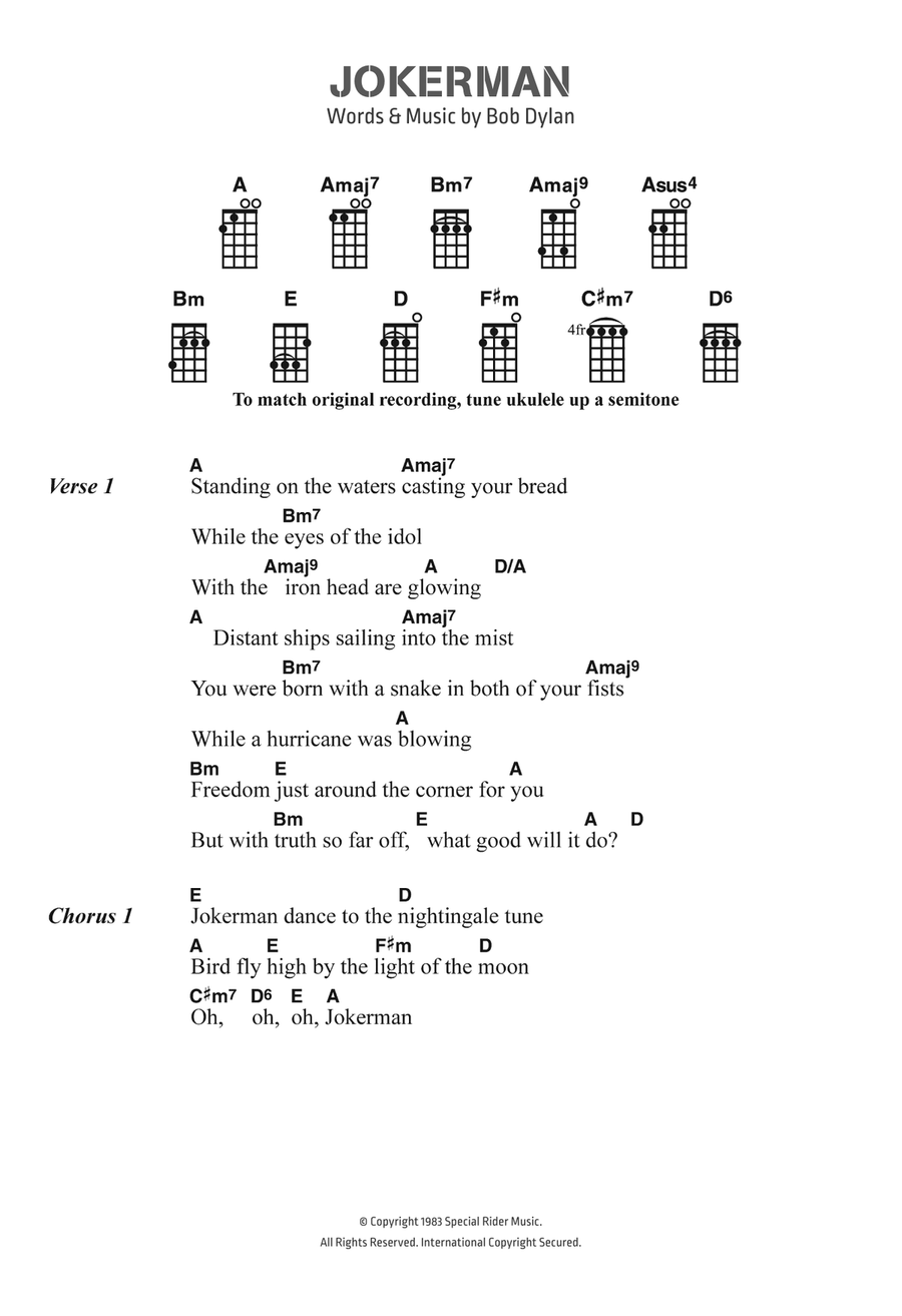 Jokerman Jokerman Piano, Vocal, Guitar scores gallery preview page 1