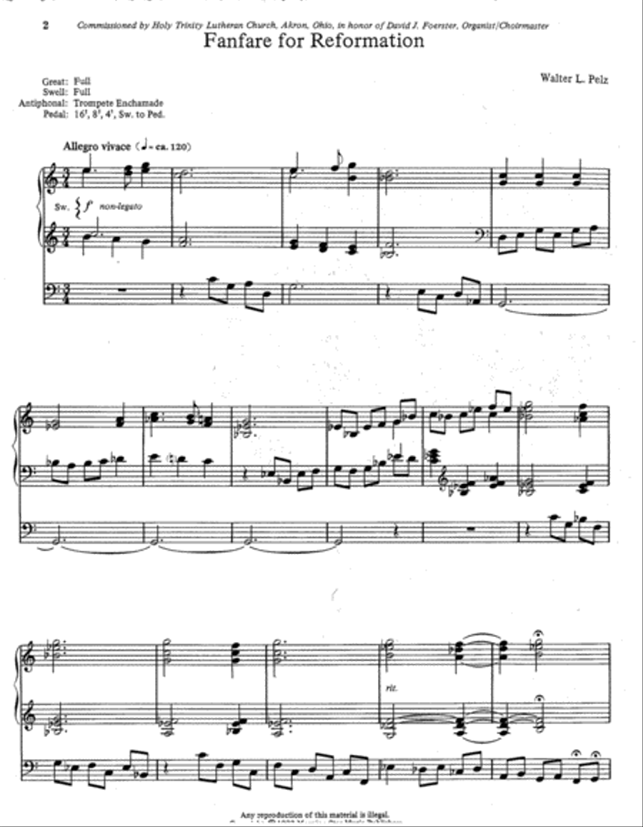 Fanfare for Reformation Organ scores gallery preview page 2