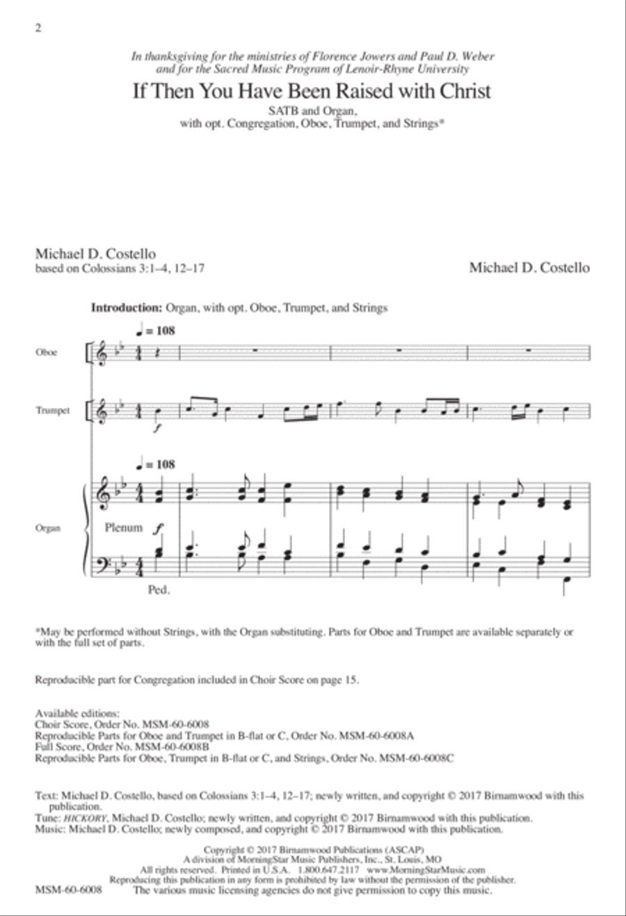 If Then You Have Been Raised with Christ 4-Part scores gallery preview page 2