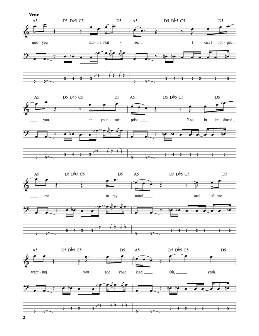 Sweet Leaf Bass Guitar Tablature scores gallery preview page 2