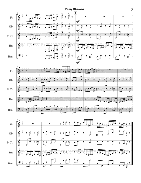 Pansy Blossoms Rag (C. Johnson) - woodwind quintet image number null