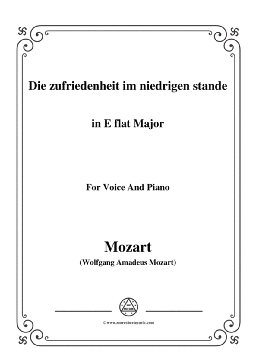 Mozart-Die zufriedenheit im niedrigen stande,in E flat Major,for Voice and Piano image number null