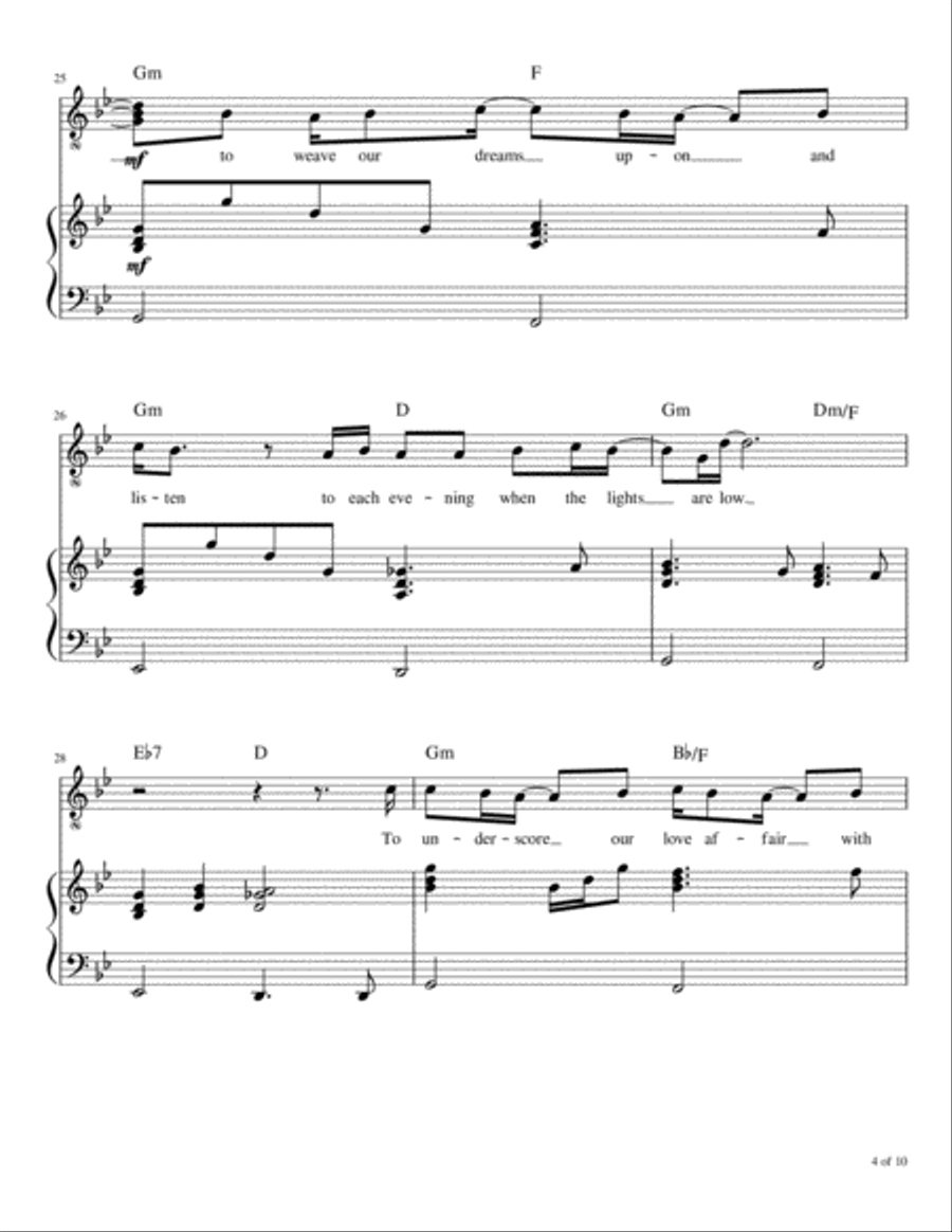 An Old Fashioned Love Song Voice scores gallery preview page 5
