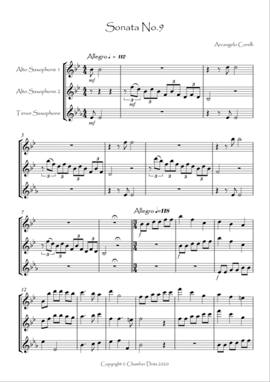 Sonata No.9 Woodwind Trio scores gallery preview page 2