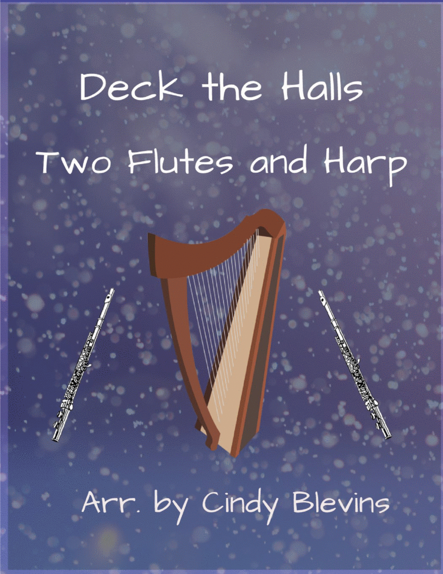 Deck the Halls, Two Flutes and Harp Flute Duet scores gallery preview page 1