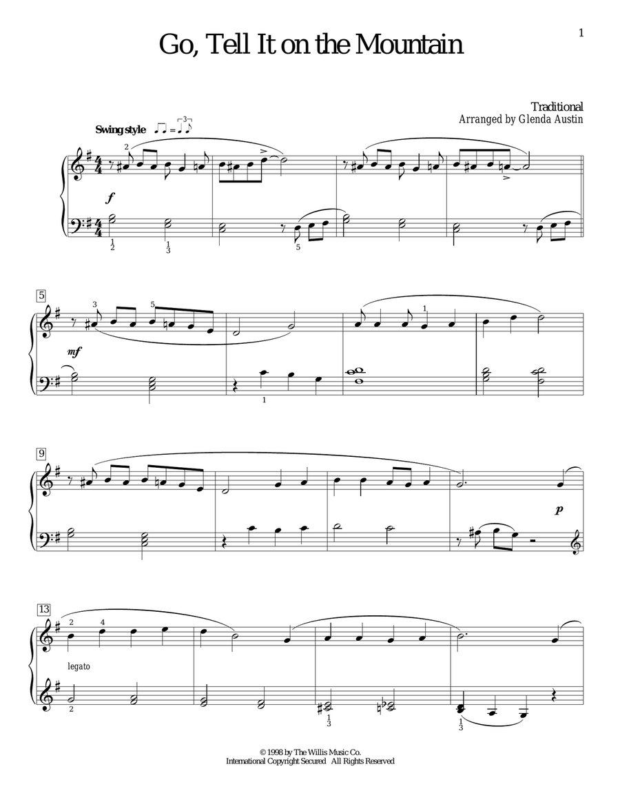 Go Tell It On The Mountain Piano Method scores gallery preview page 1
