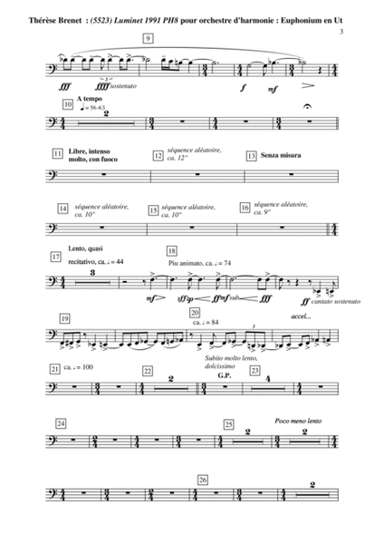 Thérèse Brenet: (5523) Luminet 1991 PH8 for concert band, C euphonium/baritone part, bass clef