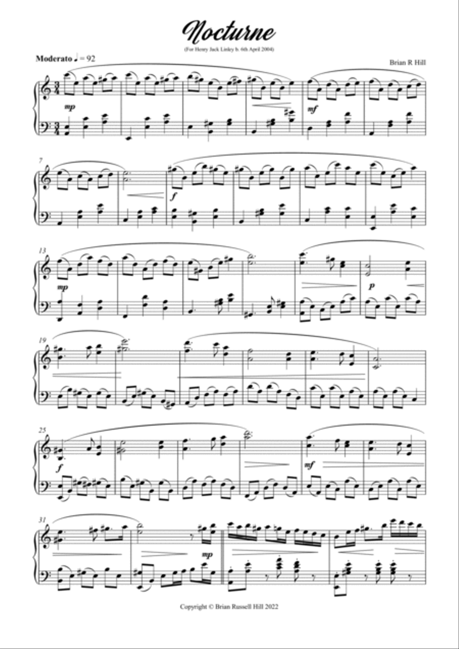 Nocturne Piano Solo scores gallery preview page 3