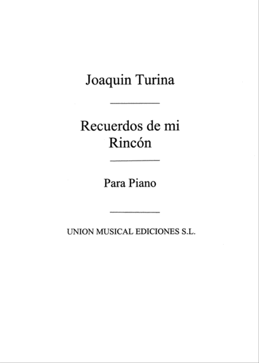 Recuerdos De Mi Rincon Tragedia Comica Piano Solo scores gallery preview page 1