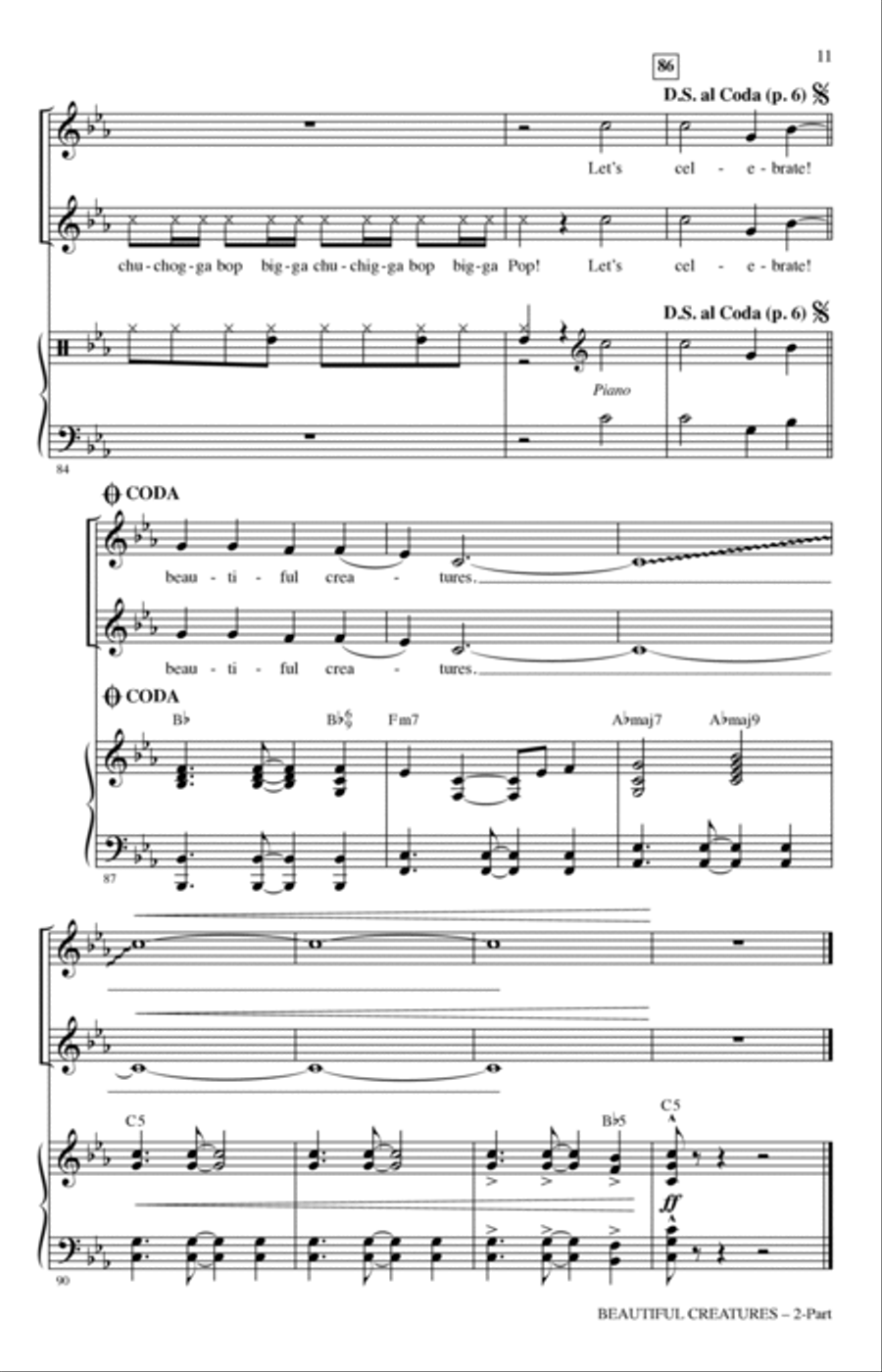 Beautiful Creatures (from Rio 2) (arr. Roger Emerson) 2-Part scores gallery preview page 9