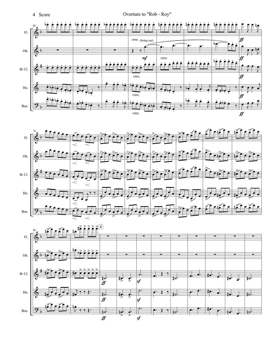 Berlioz - Rob Roy Overture - for Woodwind Quintet Woodwind Quintet scores gallery preview page 5