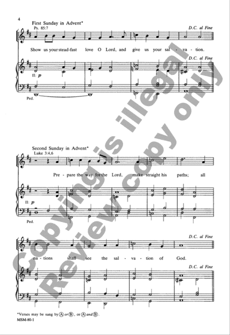Verses for the Sundays in Advent Unison Choir scores gallery preview page 4