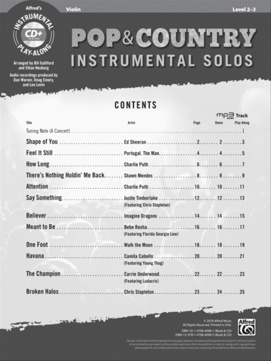 Pop & Country Instrumental Solos for Strings String Orchestra scores gallery preview page 2