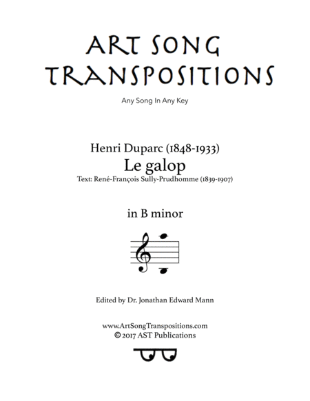 DUPARC: Le galop (transposed to B minor)