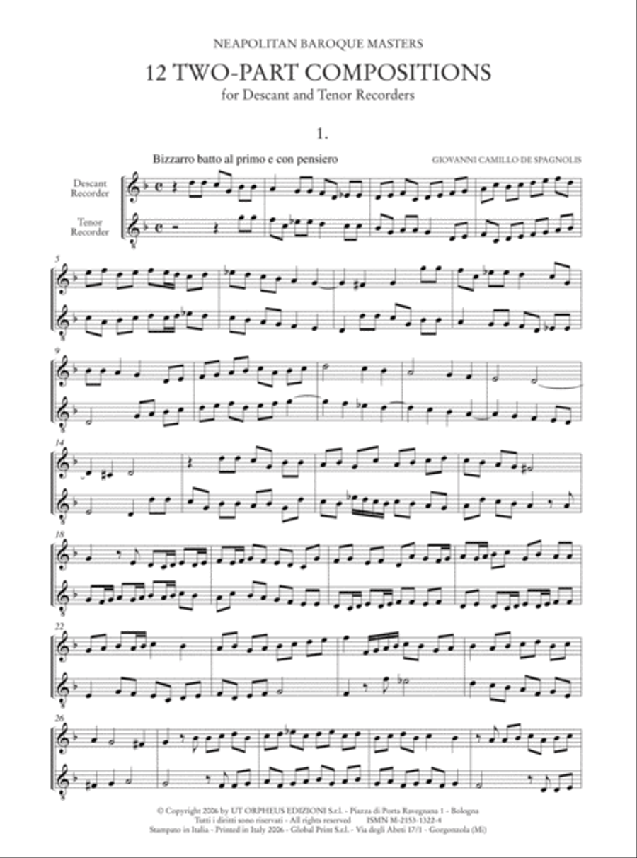 12 two-part Compositions for Descant and Tenor Recorders Tenor Recorder scores gallery preview page 2