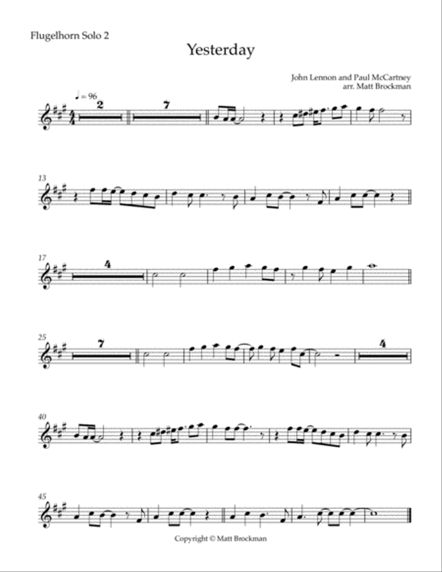 Yesterday Trumpet Solo scores gallery preview page 6