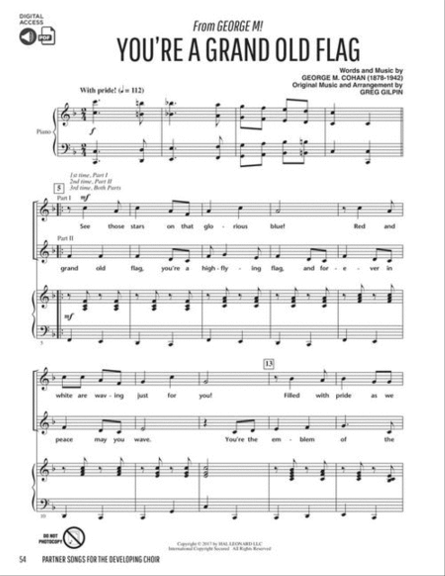 Partner Songs for the Developing Choir Choir scores gallery preview page 7