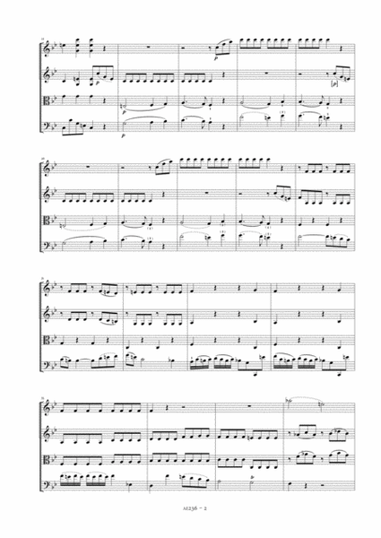 String Quartet in B flat major, Op. 2, No. 5 (Benton 311) - Score Only