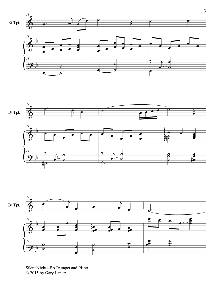 CHRISTMAS TRUMPET (6 Christmas songs for Bb Trumpet & Piano with Score/Parts) B-Flat Trumpet scores gallery preview page 4