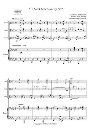 Gershwin - 'It Ain't Necessarily So' - 3 Violas Viola Trio Viola Group & Piano
