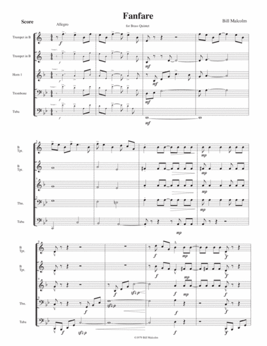 Fanfare & Scherzo for brass quintet image number null