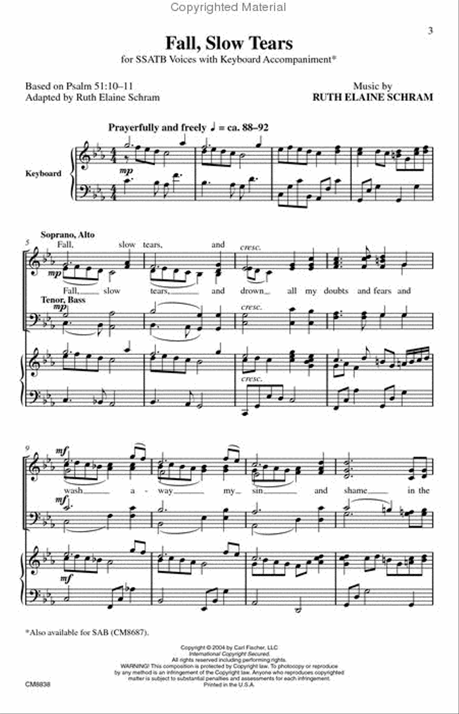 Fall, Slow Tears 4-Part scores gallery preview page 2