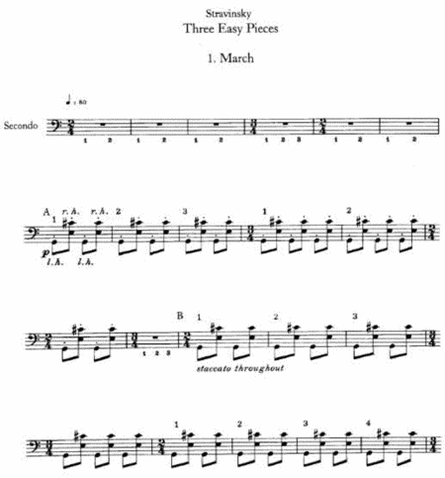 Igor' Fedorovic Stravinsky - Three Easy Pieces (piano duet)