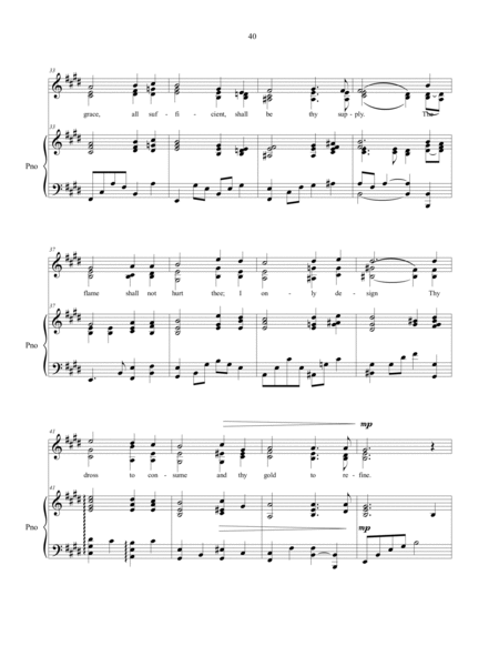 When Through the Deep Waters - SATB choir with piano accompaniment image number null