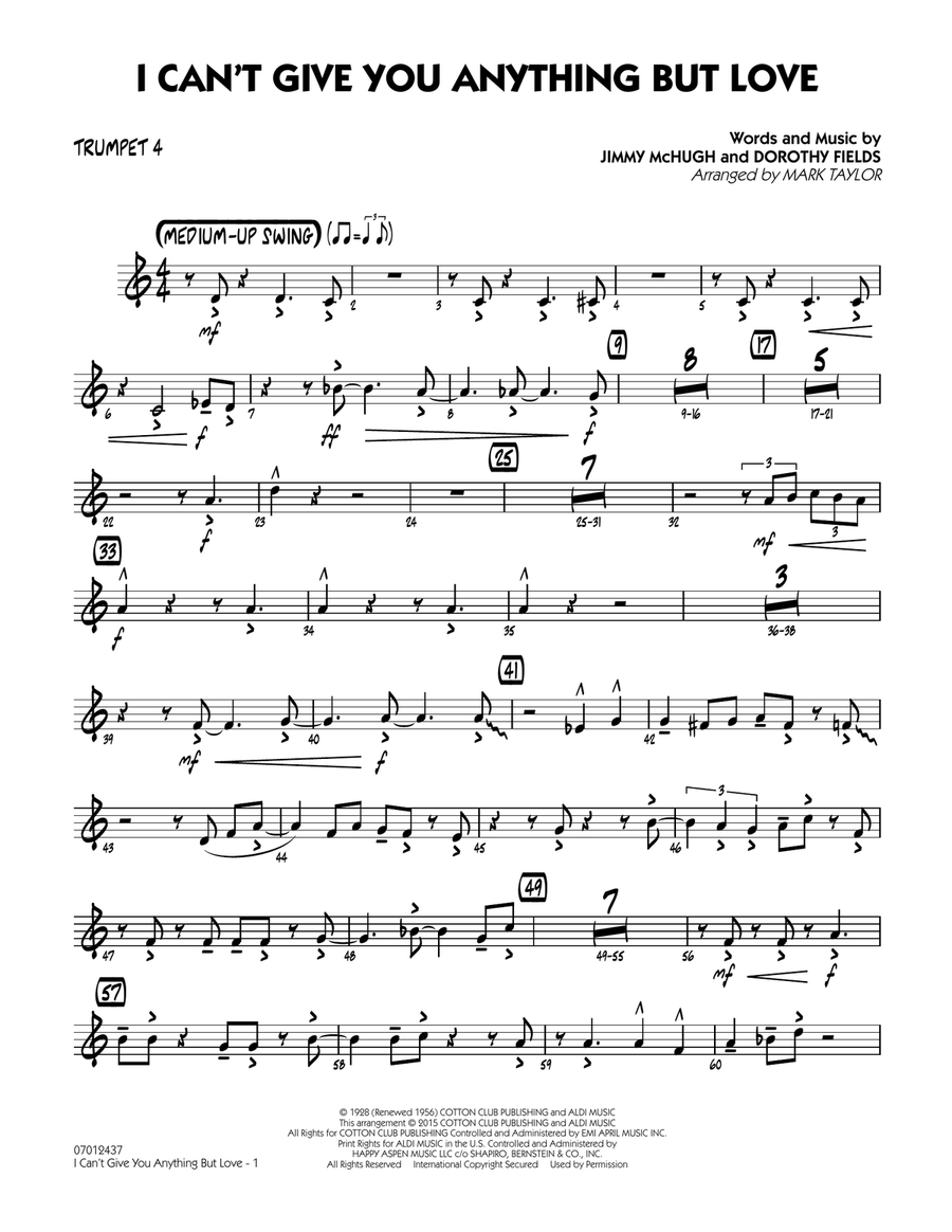 I Can't Give You Anything But Love (Key: B-flat) - Trumpet 4