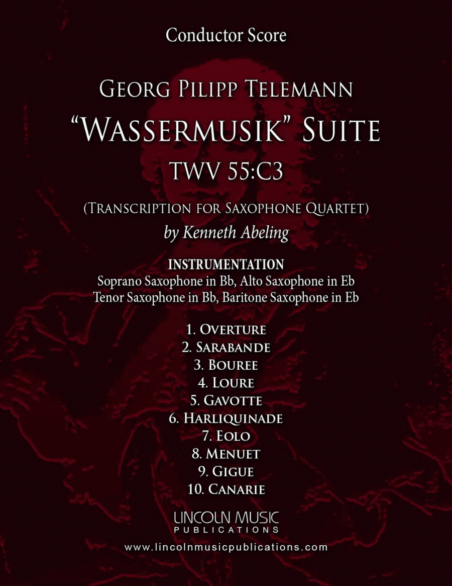 Telemann – Wassermusik Suite Complete (for Saxophone Quartet SATB) Saxophone Quartet scores gallery preview page 1