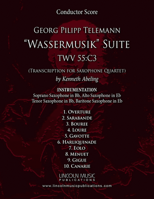 Telemann – Wassermusik Suite Complete (for Saxophone Quartet SATB)