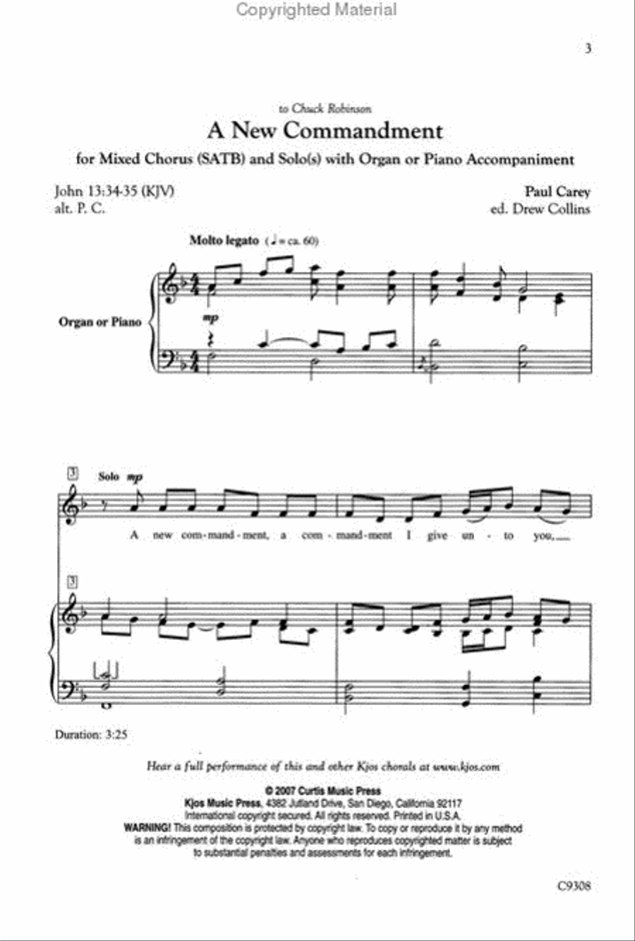 A New Commandment 4-Part scores gallery preview page 2