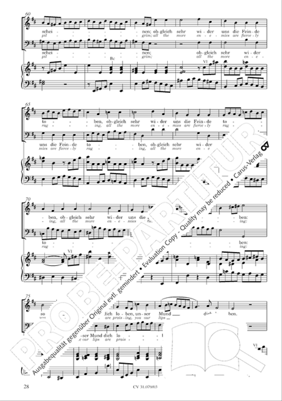 God the Lord is sun and shield (Gott, der Herr, ist Sonn und Schild) 4-Part scores gallery preview page 29