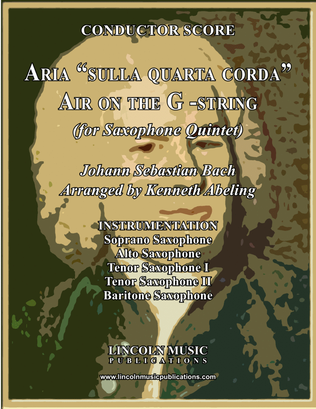 Book cover for Bach - Aria "sulla quarta corda" - “Air on the G -string" (for Saxophone Quintet SATTB)