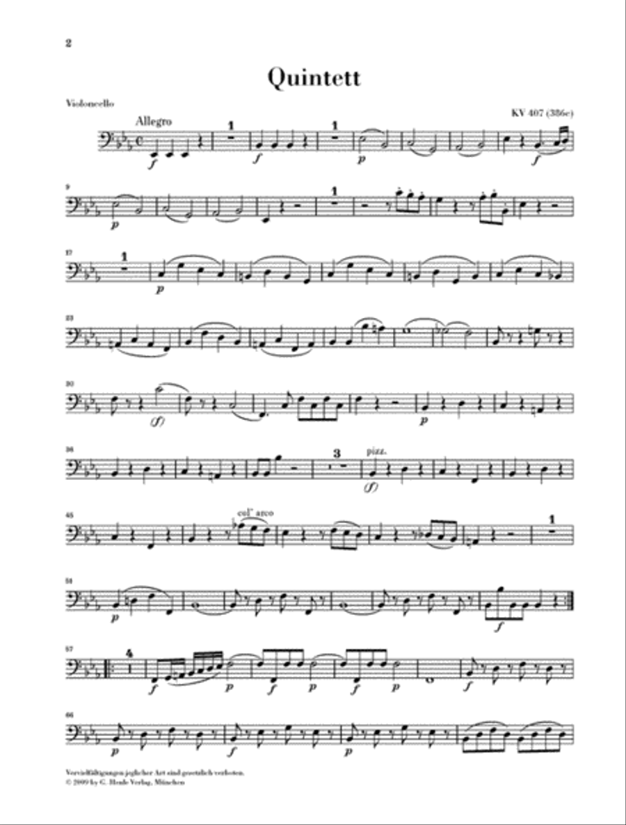 Horn Quintet in E-flat Major K. 407 (386c) Brass Quintet scores gallery preview page 7